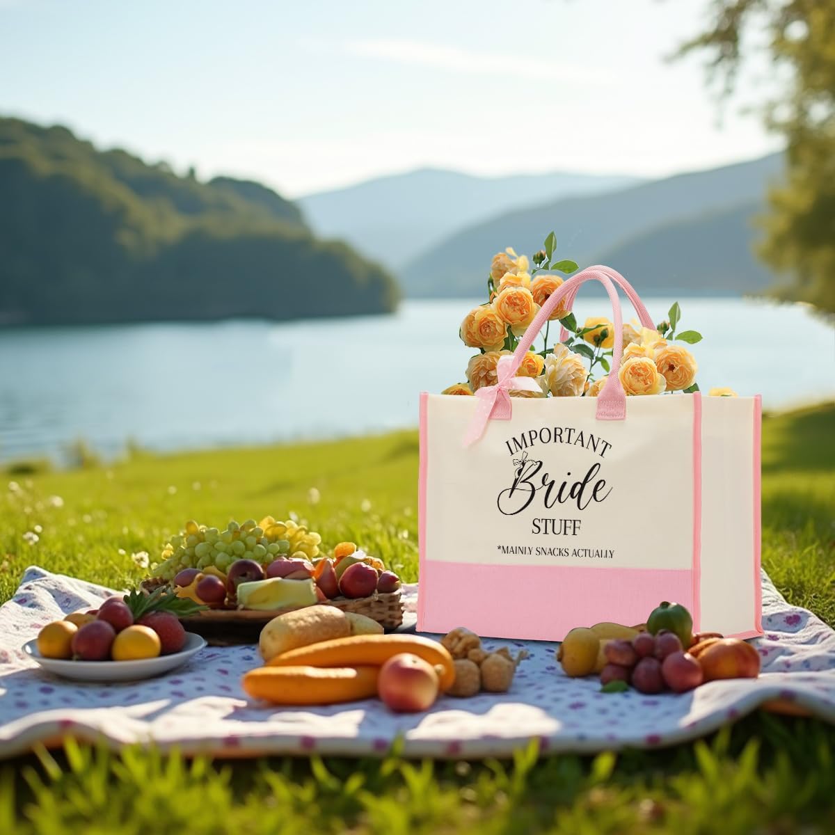 Bride Bridesmaid Mother of The Bride Mother of The Groom Gifts for Women Canvas Tote Bag - Image 4