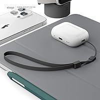 Vista 2 de elago Cordón compatible con AirPods Pro 2, correa de muñeca de nailon, seguridad adicional, botón ajustable, ampliamente aplicable