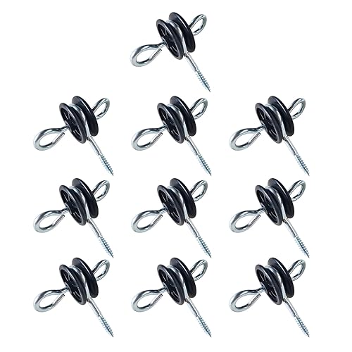 Paquete de 10 anclajes eléctricos para postes de madera, aisladores de poste de madera, anclaje de mango de puerta atornillado, anclajes de mango