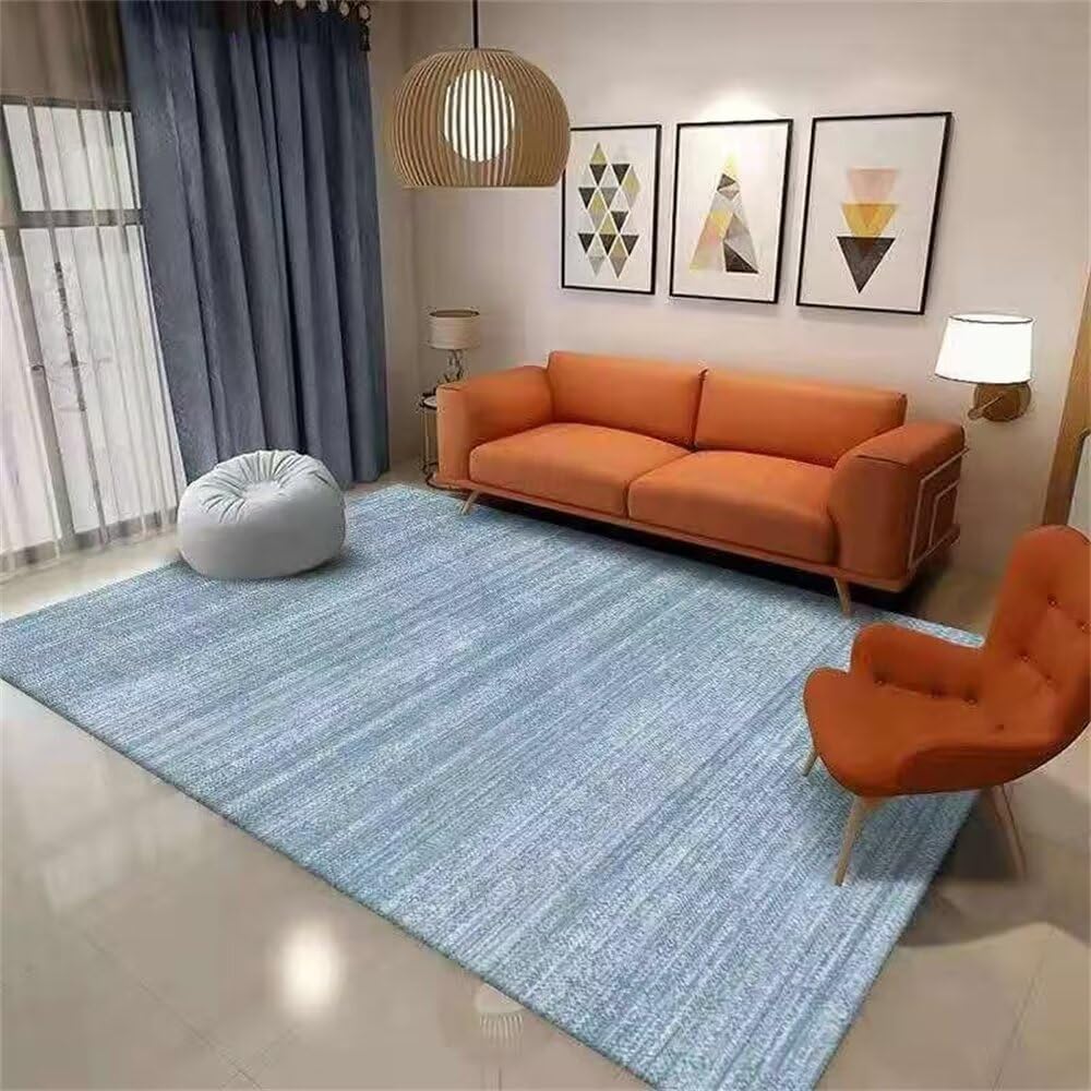 Tapis De Jeux Bebe Decoration Chambre Ado Tapis Bleu Tapis de Salle à Manger Salon rectangulaire Grand Tapis ne se décolore Pas Tapis Salon Poil Court 70X140CM