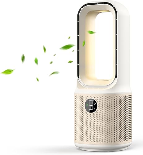 Misby Ventiladores de escritorio pequeños y silenciosos, ventilador de mesa sin aspas de 13 pulgadas, 9 velocidades para un potente flujo de aire,