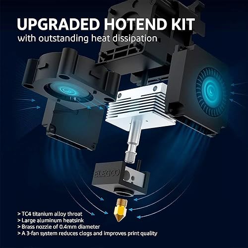 Miniatura 3 de Hotend para Elegoo Neptune 3 Pro Hot End Kit para Neptune 3 PlusMax Extrusora Calentador de cabeza de silicona con 4 boquillas adicionales para