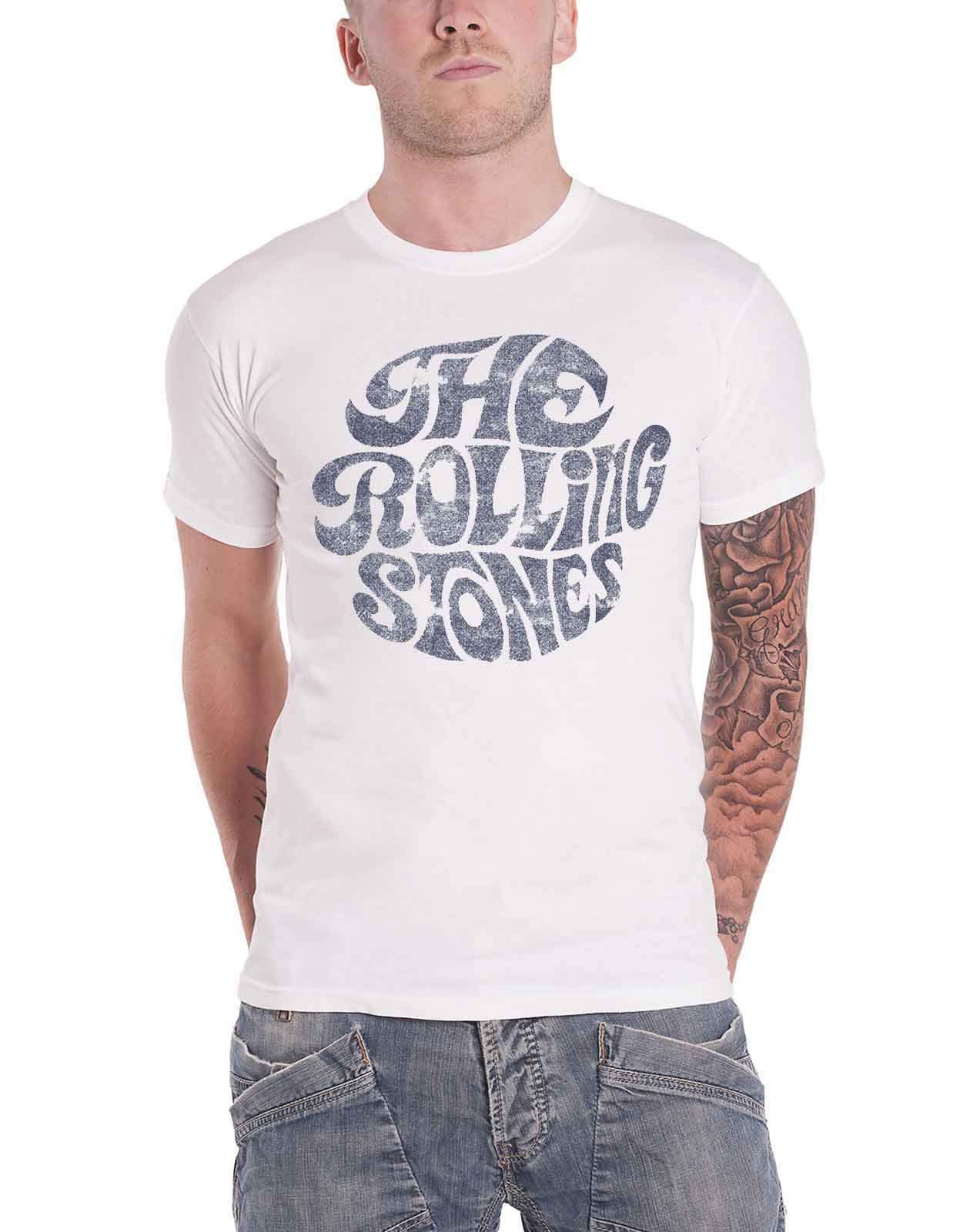 Rolling StonesThe T Shirt Vintage 70s Band Logo Official Mens White
