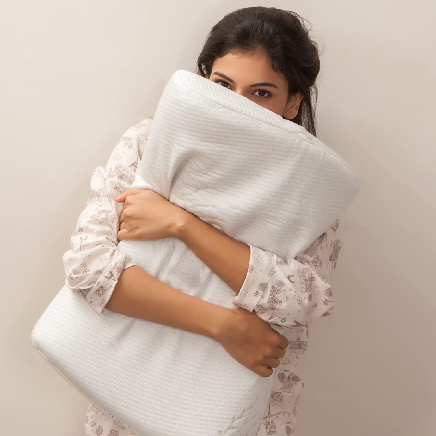 The White Willow Cervical Orthopedic Memory Foam Cooling Gel Queen Size Contour Neck Support Sleeping Bed Pillow (23" L x 14" W x 4" H) -Off White 3
