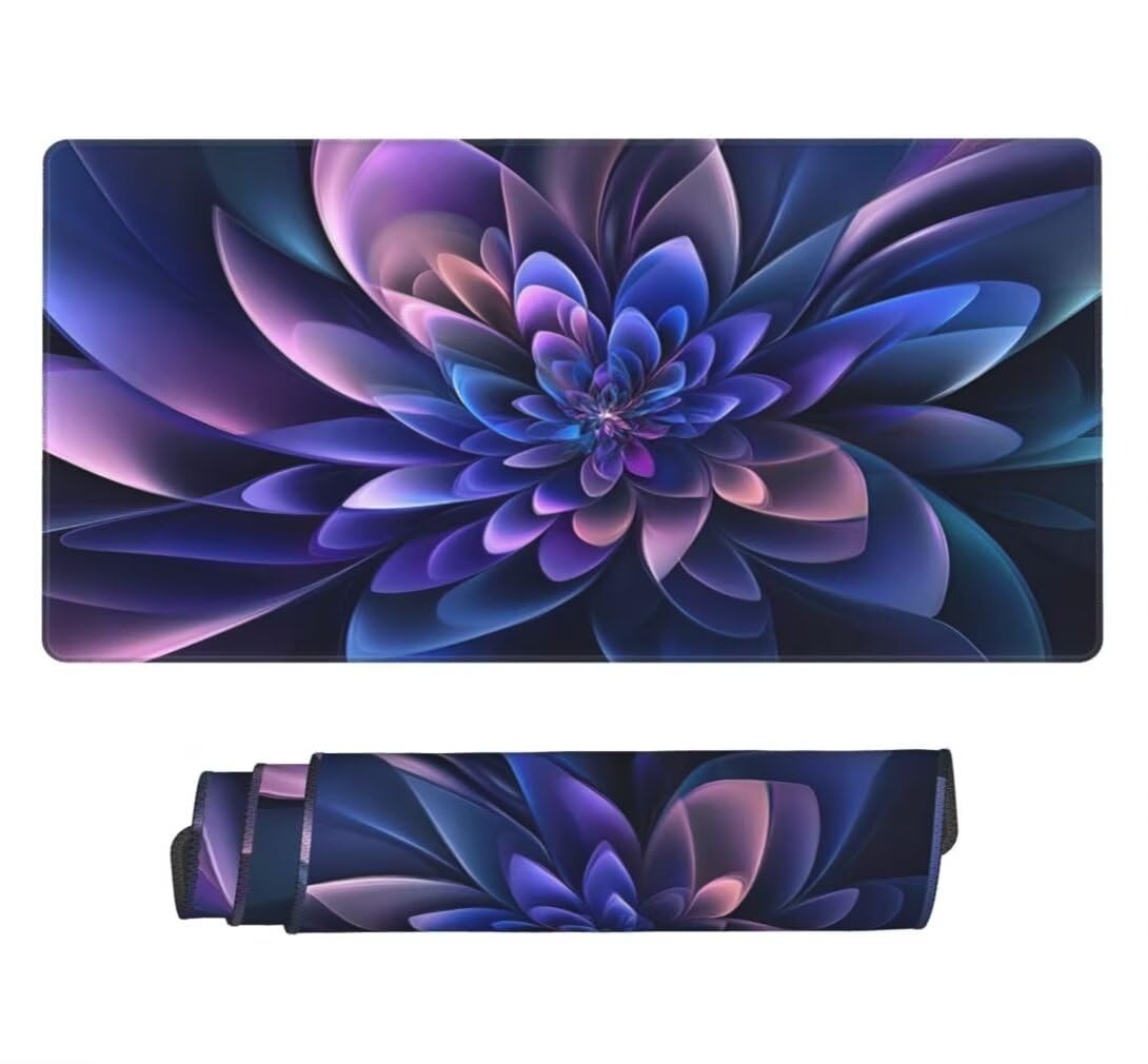 Tappetino Mouse Viola, Mouse Pad XXL 1000 x 500 x 3 mm, Fiori Tappetino Gaming Grande Sottomano Scrivania, Impermeabile Mousepad con Base in Gomma Antiscivolo per Computer, PC, Laptop -MP1597