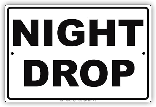 Night Drop - Cajas de descenso para llaves de concesionario de automóviles comerciales, aviso de alerta, lata de metal de aluminio, placa de 8 x 12