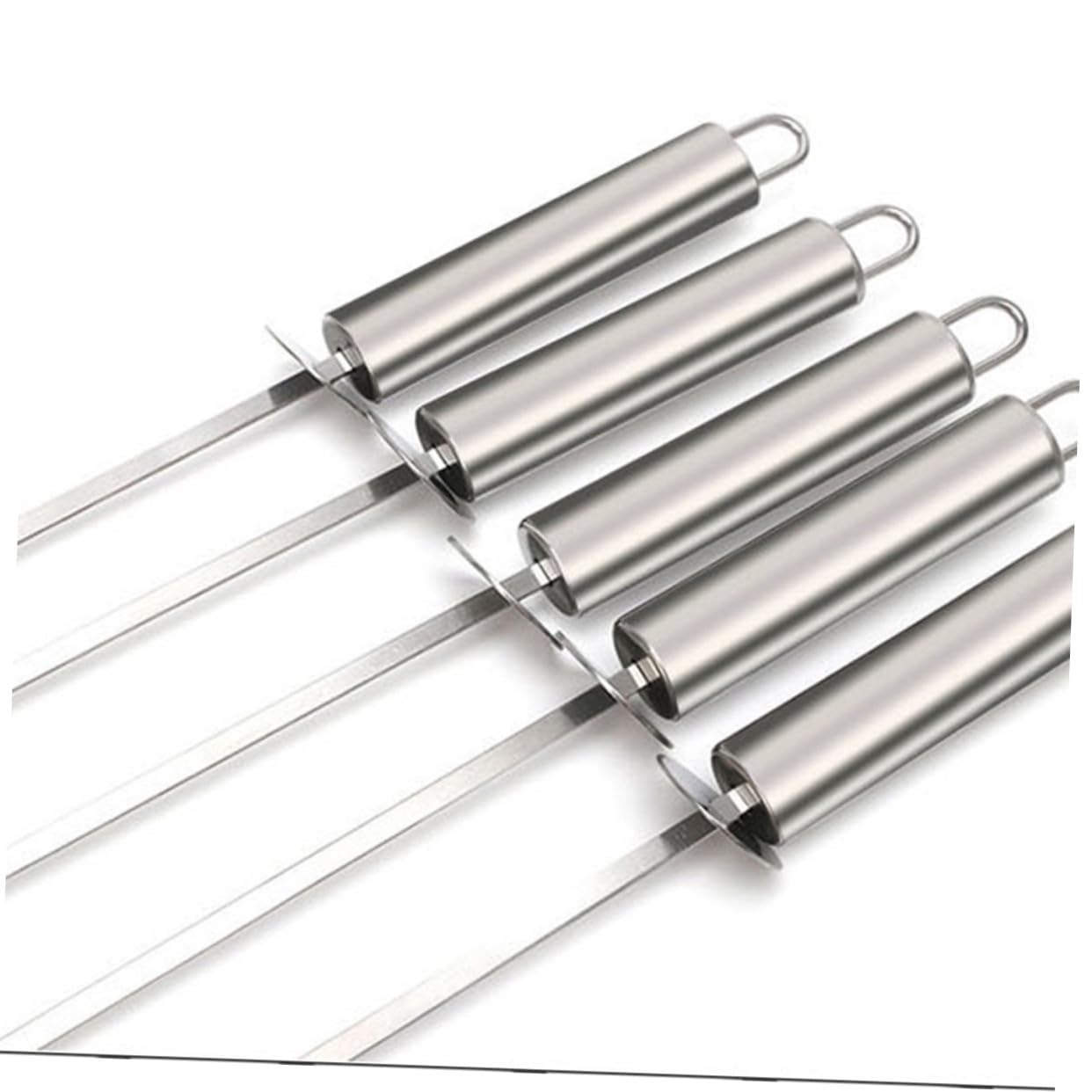 Toddmomy Brochetas de Barbacoa 10 de Acero Inoxidable Diseño Ergonómico con Mango Resistente al Calor para Aperitivos y Verduras Ideales para Picnic y Senderismo
