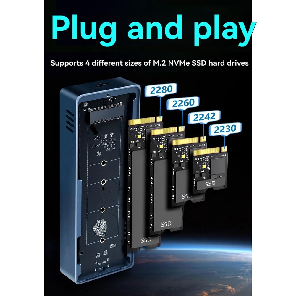 40 Gb/s USB4 M.2 NVME SSD obudowa M.2 SSD kompatybilna z Thunderbolt3/4/5 z wentylatorem chłodzącym