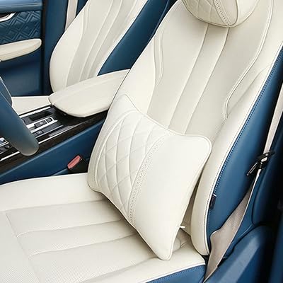Cuscino Lombare In Pelle Nappa Per Auto – Supporto Per Sedile, Adatto Per Mercedes Maybach S-Class E Altri, Nero