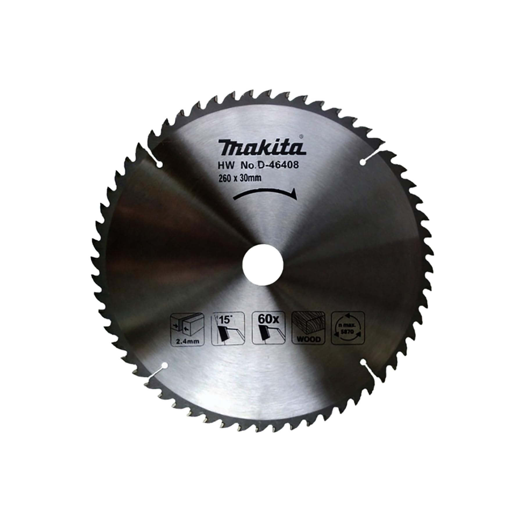 Makita D-46408 TCT Saw Blade 260X60Tx30, Multi-Colour