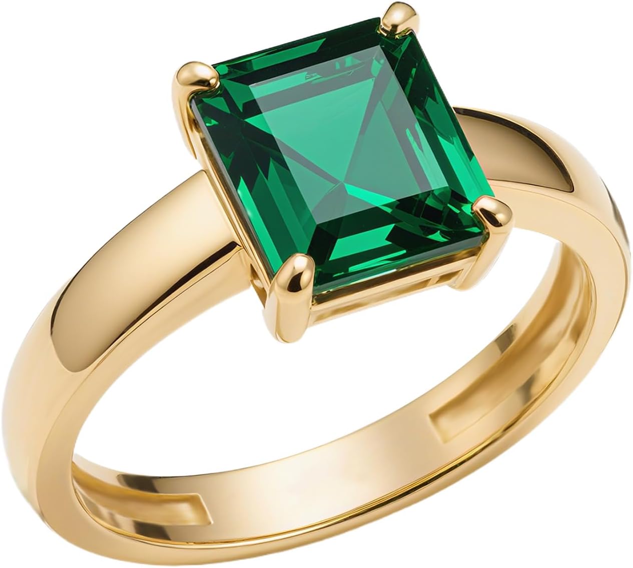 1 Carat Asscher-Cut Gemstone Wedding Engagement Rings for Women, Lab-Grown Sapphire/Ruby/Emerald/Moissanite/Amethyst/Garnet/Black Onyx/Blue Topaz/Citrine/Tourmaline/Peridot Asscher-Cut Wedding Ring for Women, Customizable 10K Gold/14K Gold/18K Gold/925 Sterling Silver