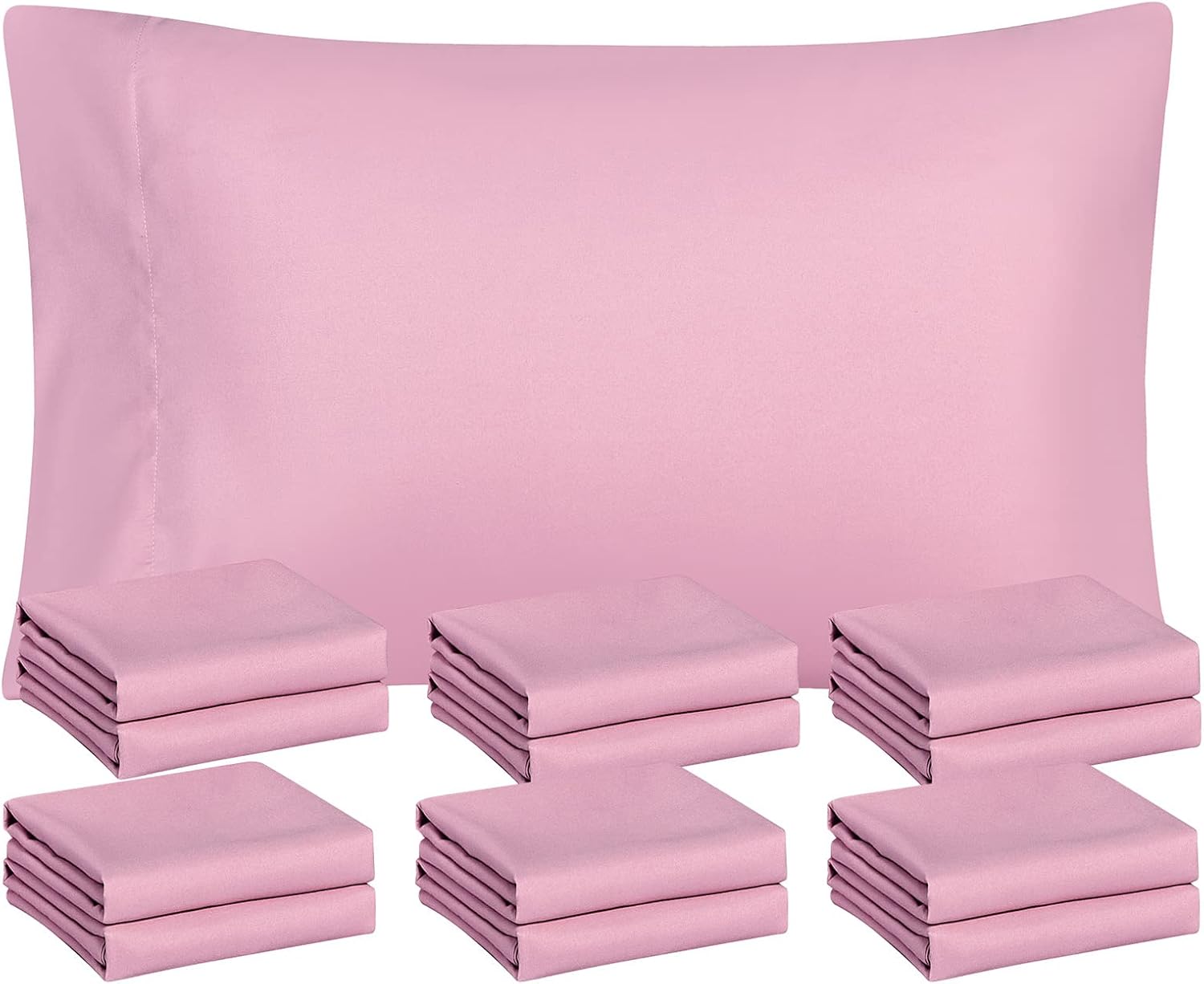 FreshCulture Dusty Pink Pillowcases Queen Size 12 Pack