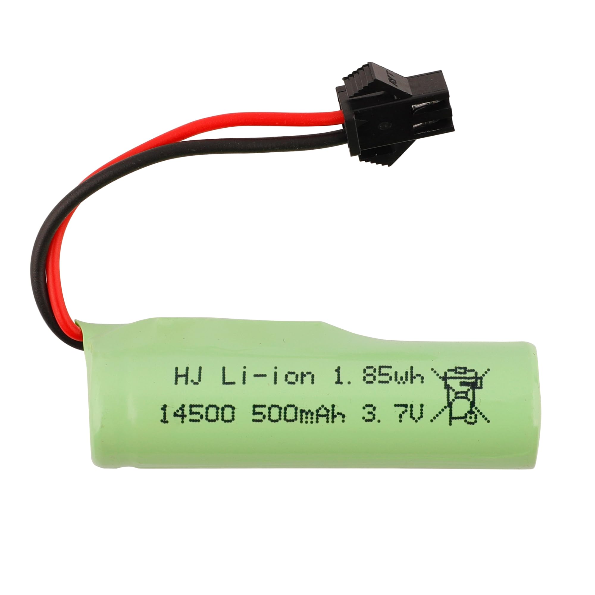 3,7V 500mAh Li-Ion Akku Mit SM-2P-Anschluss – Für RC-Autos, Boote & Mehr, Inkl. USB-Ladekabel
