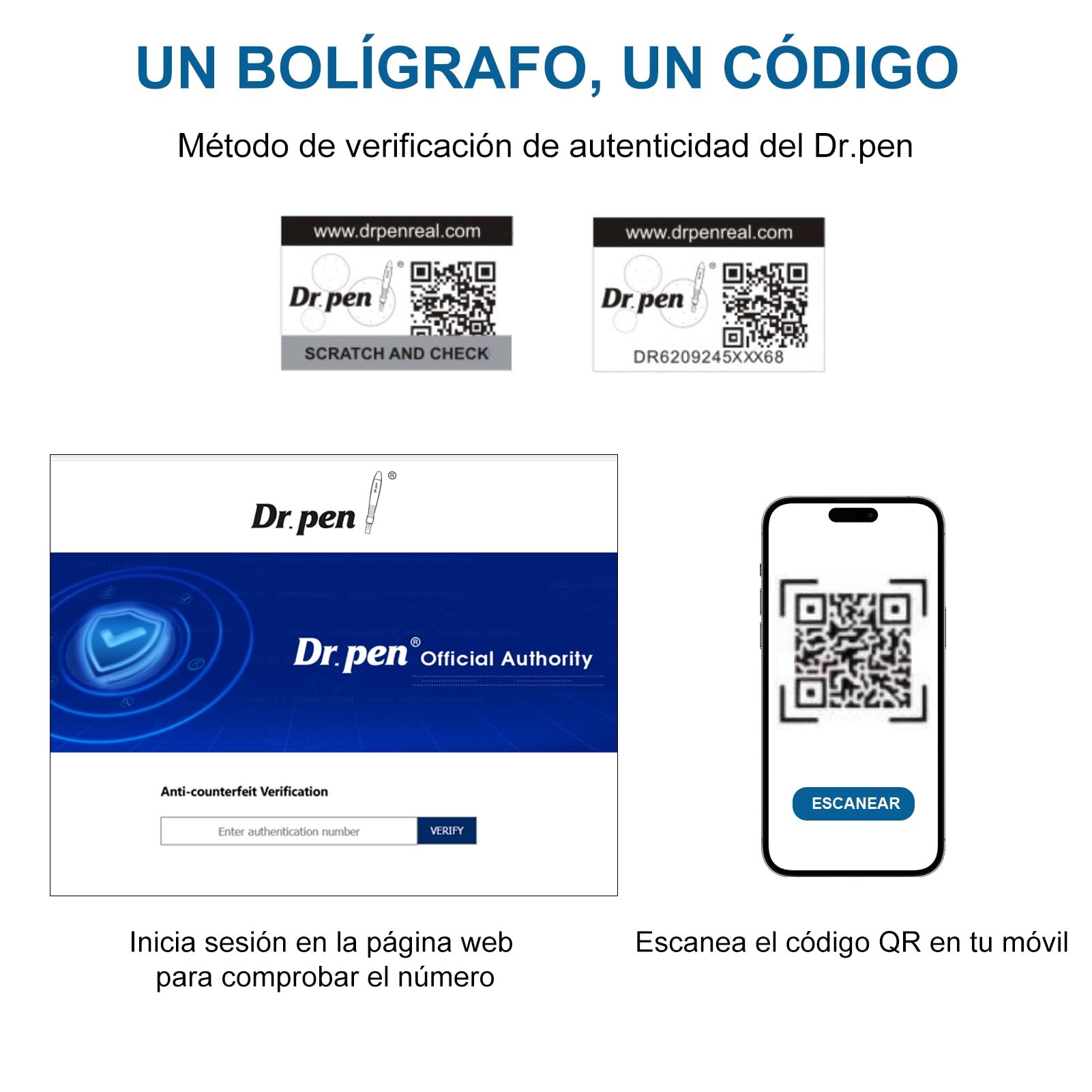 Dr.pen H6 Inalámbrico Microneedling con LED y Depósito de Suero | Escanea QR, compatible con todo suero y mejora absorción, ajuste preciso por chip, videotutorial, hogar o salón