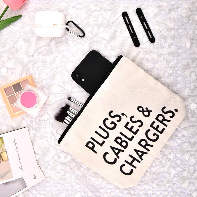 ShiQiao Travel Cable Organizer Bag with Silicone Ties - Tangle-Free Storage - Image 3