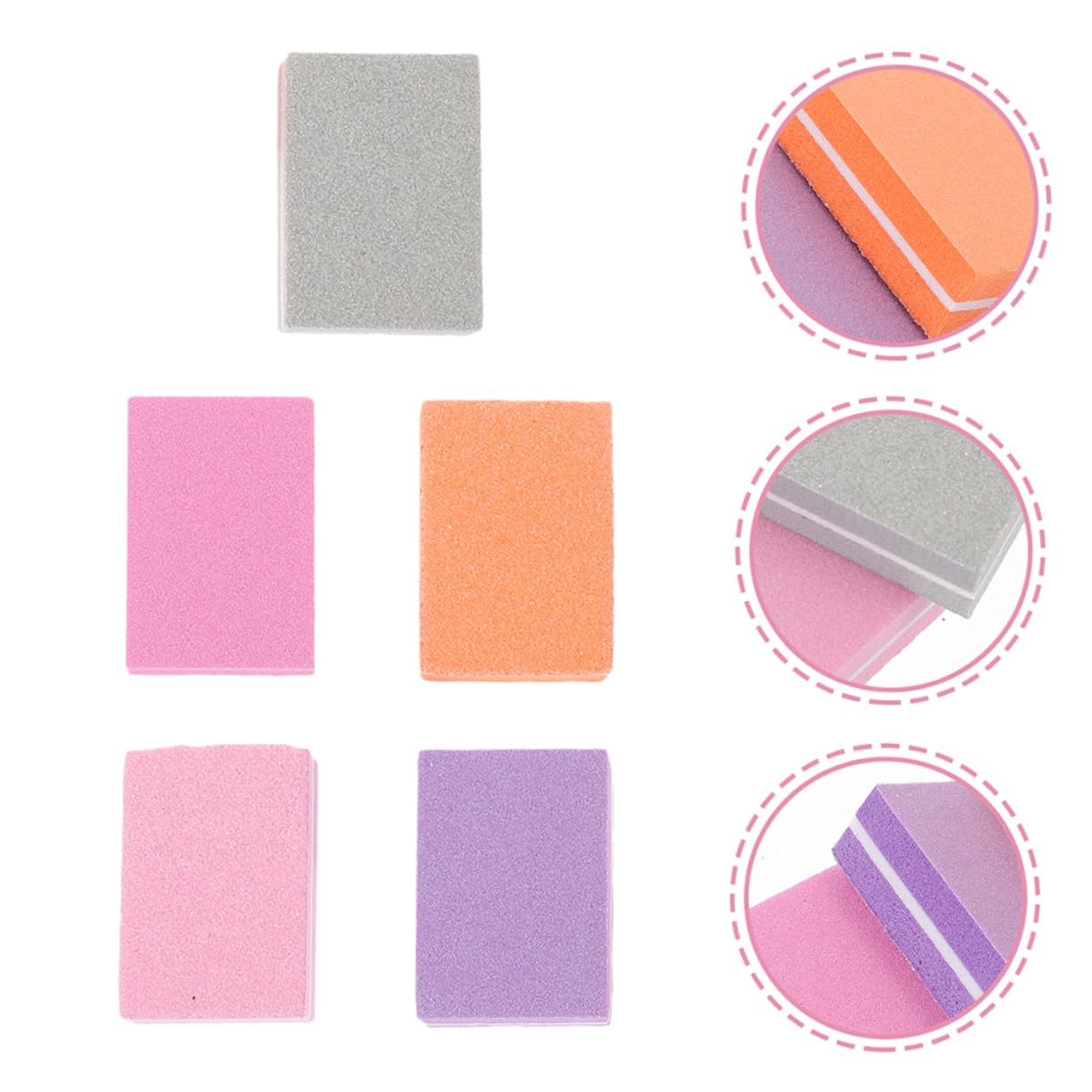 Beaupretty Lima De Uñas Clavo Lijado Buffer Cutícula Bloquear Pulidor Uñas Gel Para Uñas Nail Gel Bloque De Tampón De Uñas Bloques Amortiguadores De Esponja Para Uñas 100 Piezas*4