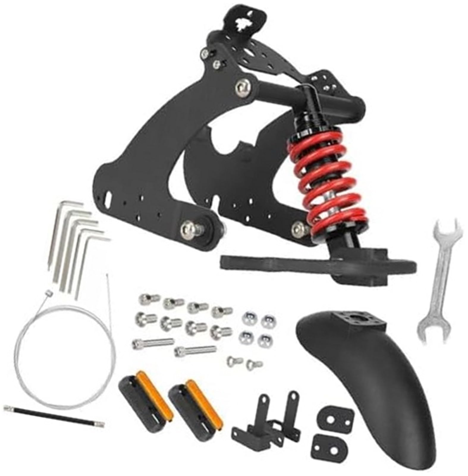 Resorte de Horquilla Delantera para scoote Kit de Amortiguador Trasero, for Patinete eléctrico NIU Kqi2 Kqi3, Accesorio de actualización de suspensión de Acero y ABS con reducción de Ruido