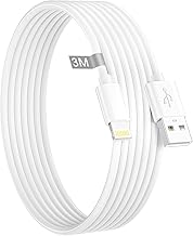 iPhone Charger Cable 3M[Apple MFi Certified],USB to Lightning Cable 3M Long iPhone Lightning Cable Fast Charge iPhone USB Cable iPhone Charging Cable Lead Wire for iPhone 14/13/12/11 Pro Max/XS/7/iPad