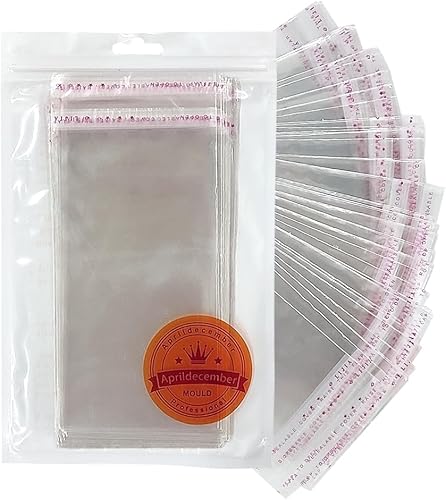 100 bolsas transparentes para dinero para pasteles, bolsas de plástico extraíbles, bolsas de celofán autosellantes transparentes, bolsas resellables