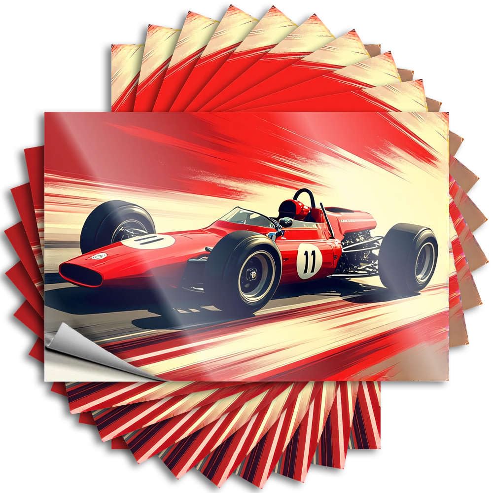 Fzfn Colour Funny Home Decor, Decals Antimicrobial Bottle Racing Car On The Track | Big Waterproof Vinyl Stickers(8X12cm)