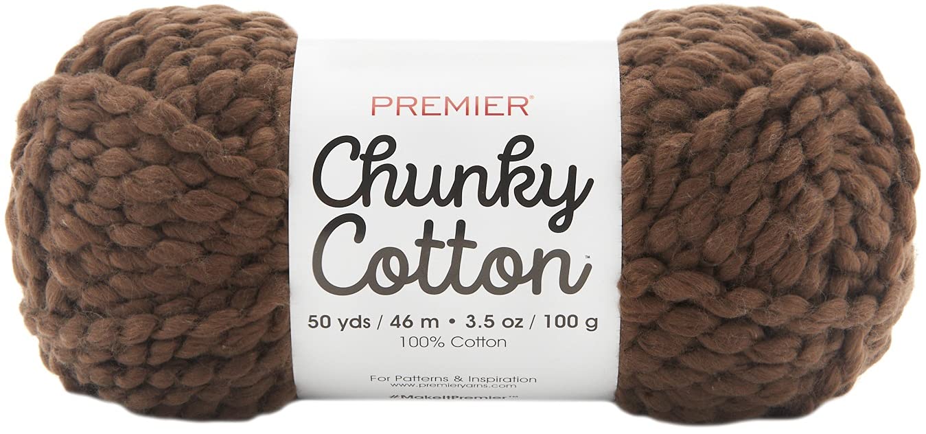 Chunky Cotton Chocolate Premier Yarns hilo de algodon grueso marron