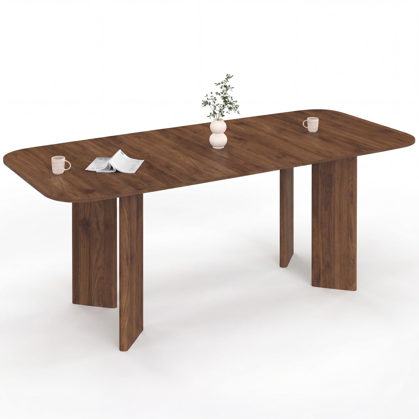 IDMarket - Table à Manger Extensible rectangulaire Arrondie Capucine
