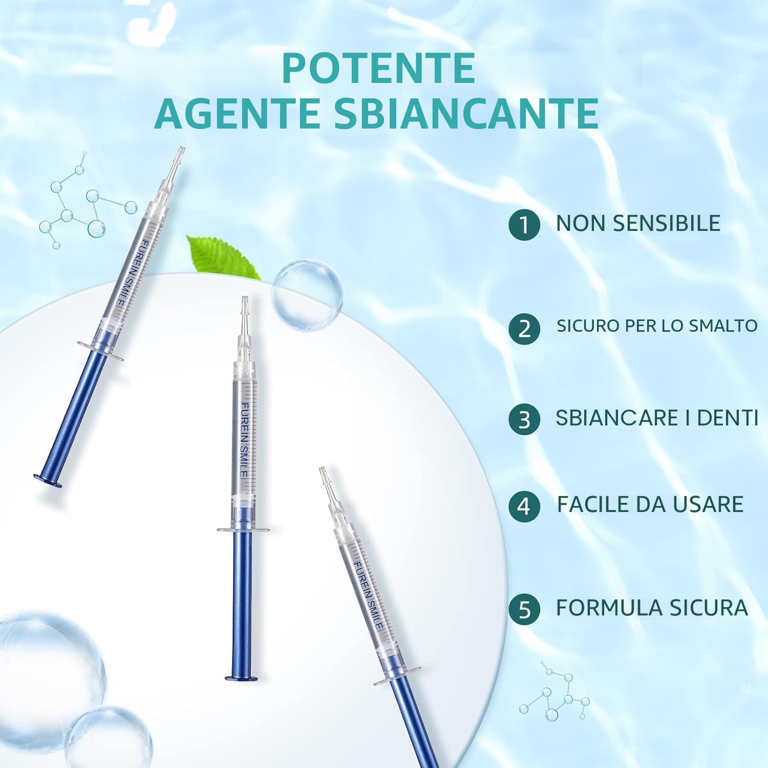 10 ricariche di gel sbiancante per denti da 3 ml, kit di 10 siringhe super convenienti, 4-9 tonalità più bianche
