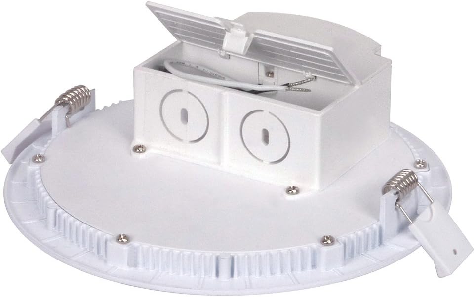 Satco S9061 LED Edge-Lit Downlight with Integrated IC Rated J-Box for Direct Wire, 6,Warm White