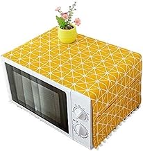 Cotton Microwave Oven Cover with Pocket (Yellow, 85 x 35 cm, Standard)