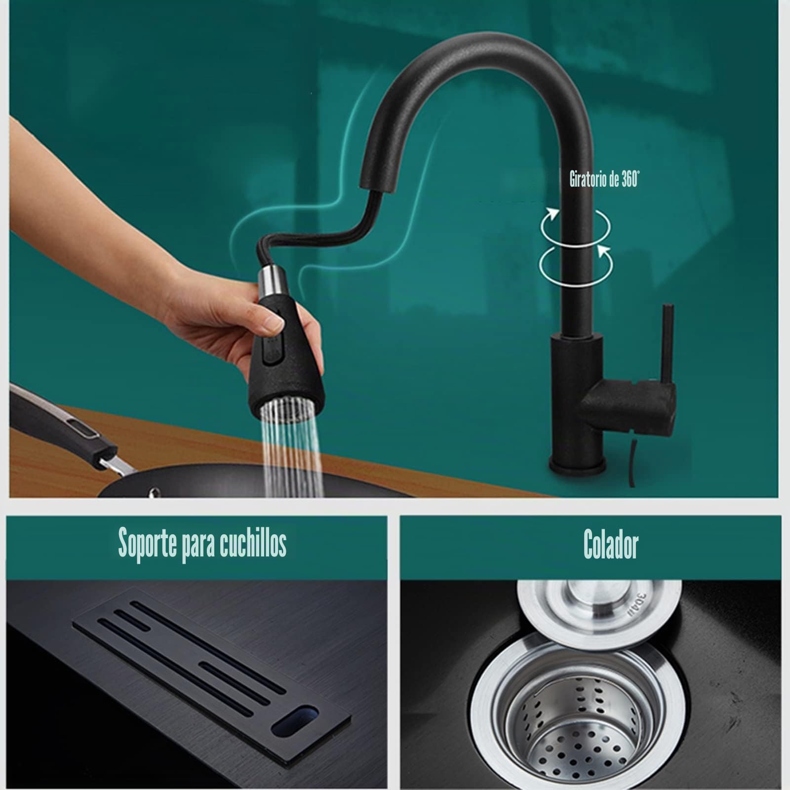 Fregadero de Cocina Nuevo Fregadero de Esquina Nano Fregadero de Acero Inoxidable 304 Fregadero Engrosado con Recubrimiento Nano y Caja portacuchillos Adecuado para Barra casera (Color: A, T