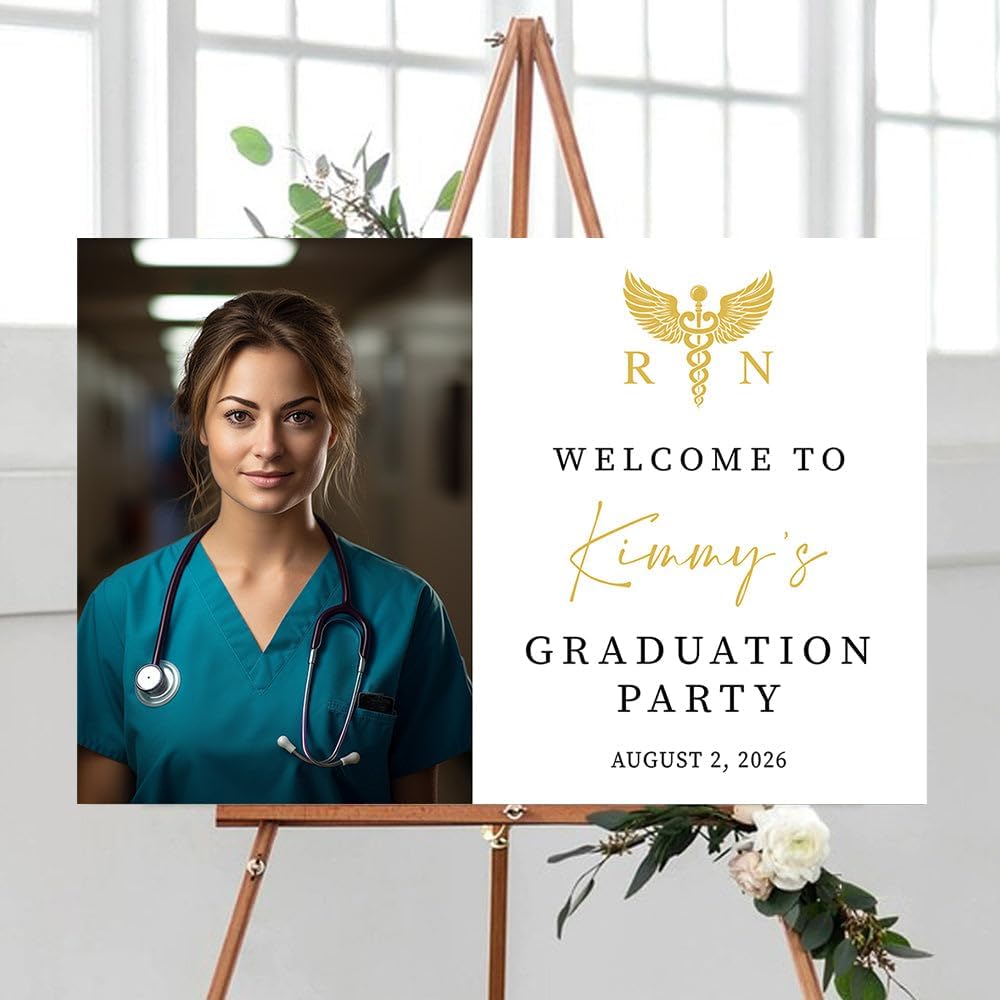 Personalized Nurse Graduation Yard Sign, Nurse Grad Party Welcome Sign, Nursing School Grad Decor, Class of 2026 Congratulations, Plastic Outdoor Weatherproof #3