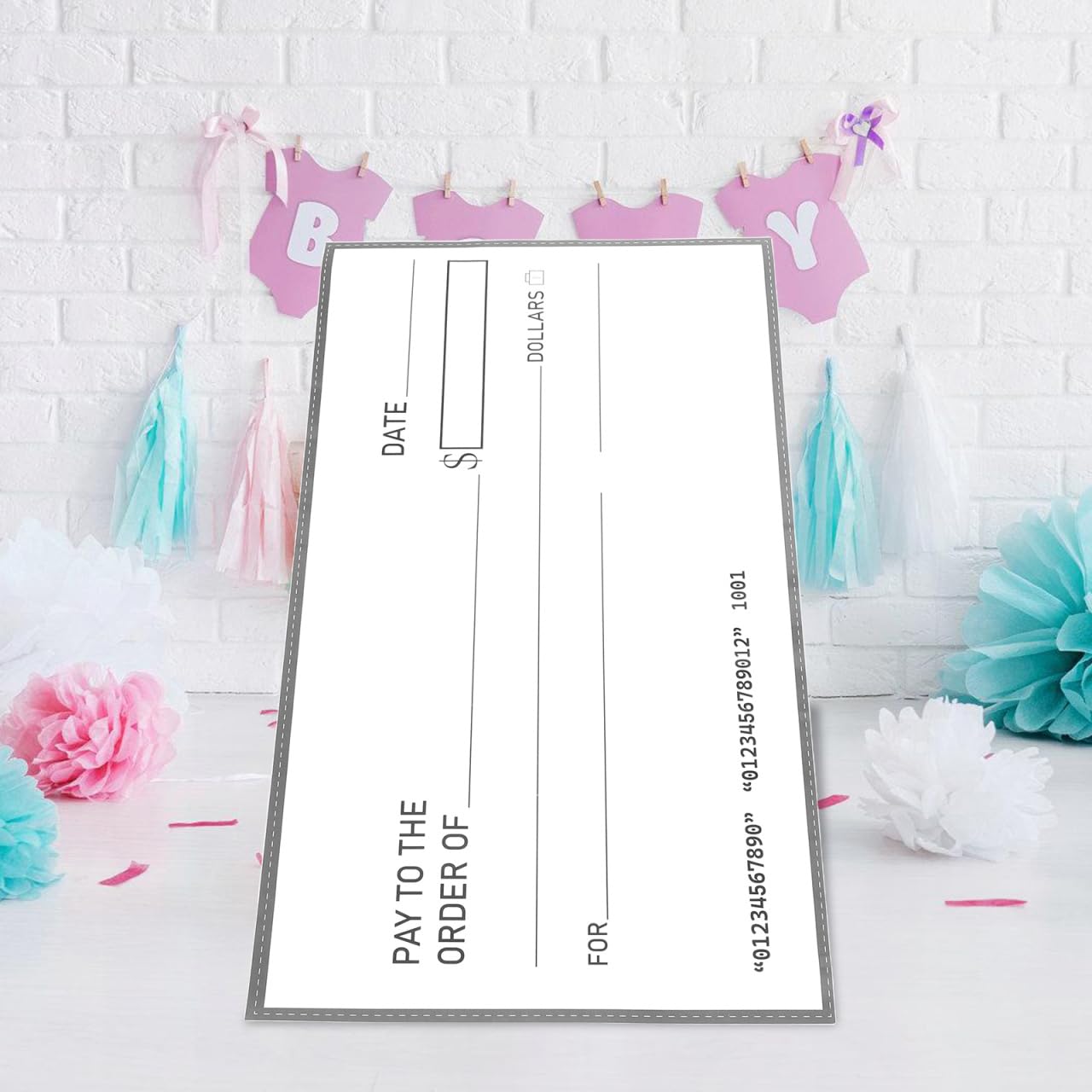 Housoutil Gros Faux Chèque, Chèque Géant Effaçable à Sec En Papier Couché, Accessoires Factice Waterproof Pour Animations De Fête Mariages Et Anniversaires Fête D'halloween Et De Noël