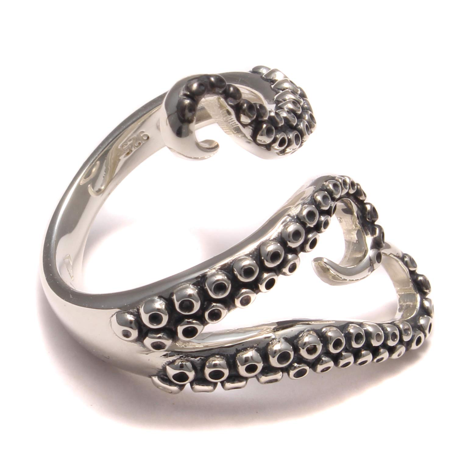 Kraken-Ring aus 925 Sterling Silber, Tentakel Ring