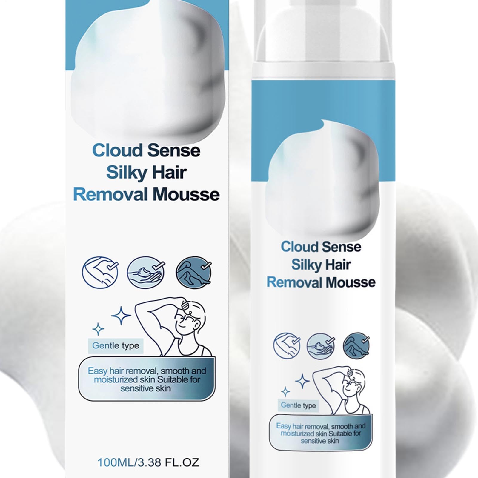 Mus do usuwania włosów, Cloud-Like Depilatory, delikatny spray z formułą łagodzącą, przenośna butelka o pojemności 100 ml, akcesoria do pielęgnacji, gładka pielęgnacja bikini, nóg, ramion, ramion
