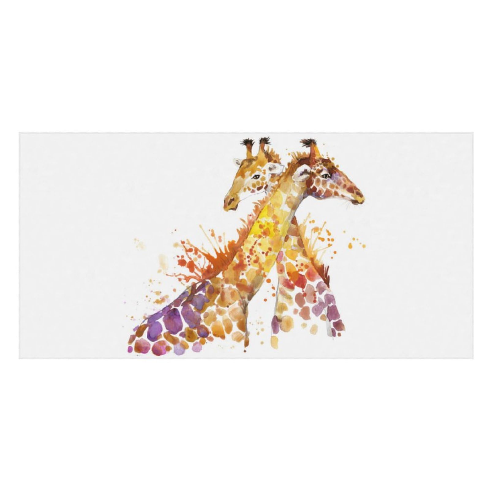 LWORZIIB Beach Towel, Watercolor Giraffes Bath Towel, Pool Towel Great for Gym Swimming 80 X 160cm