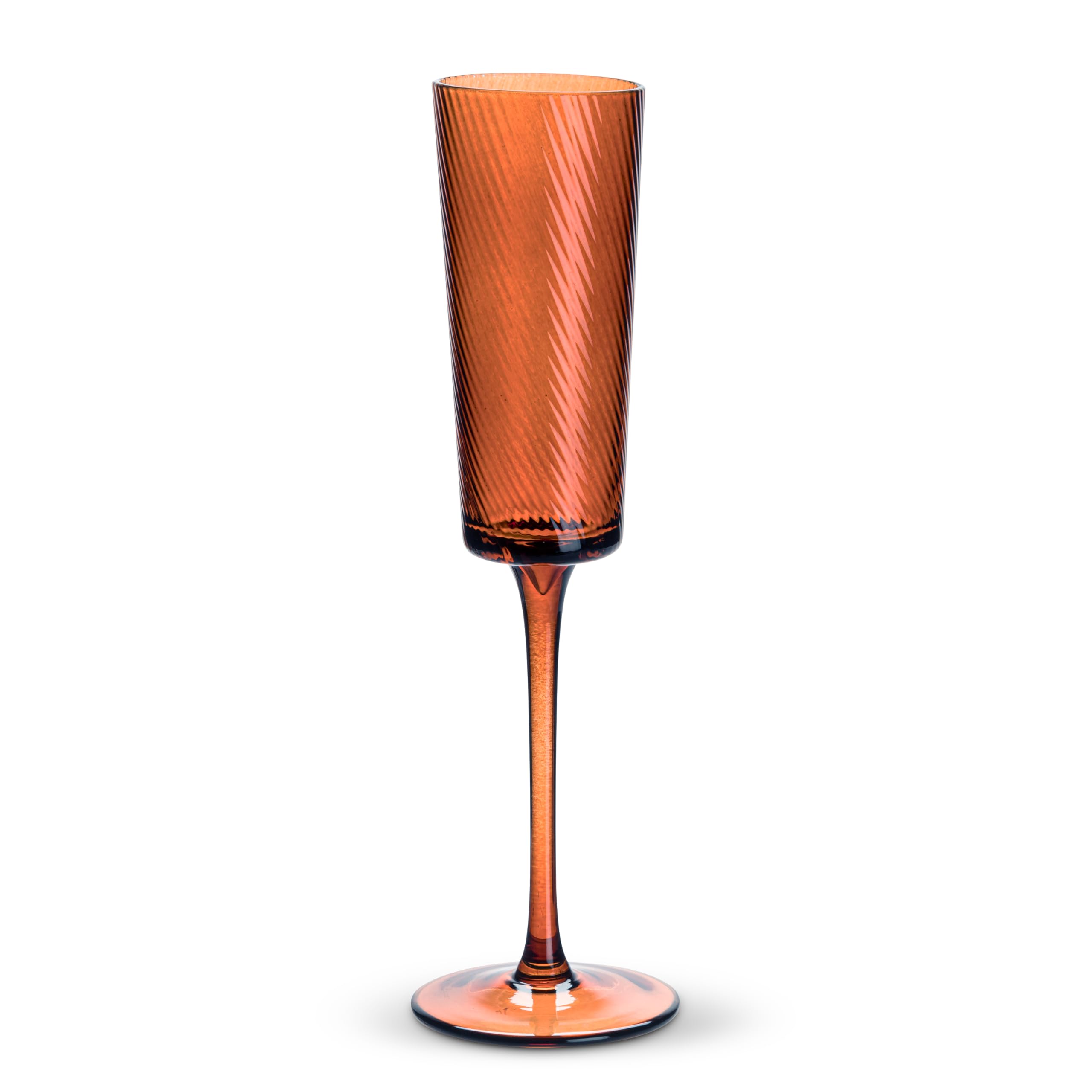 Flûte à tourbillon ambre foncé le cadeau idéal en verre optique raffiné