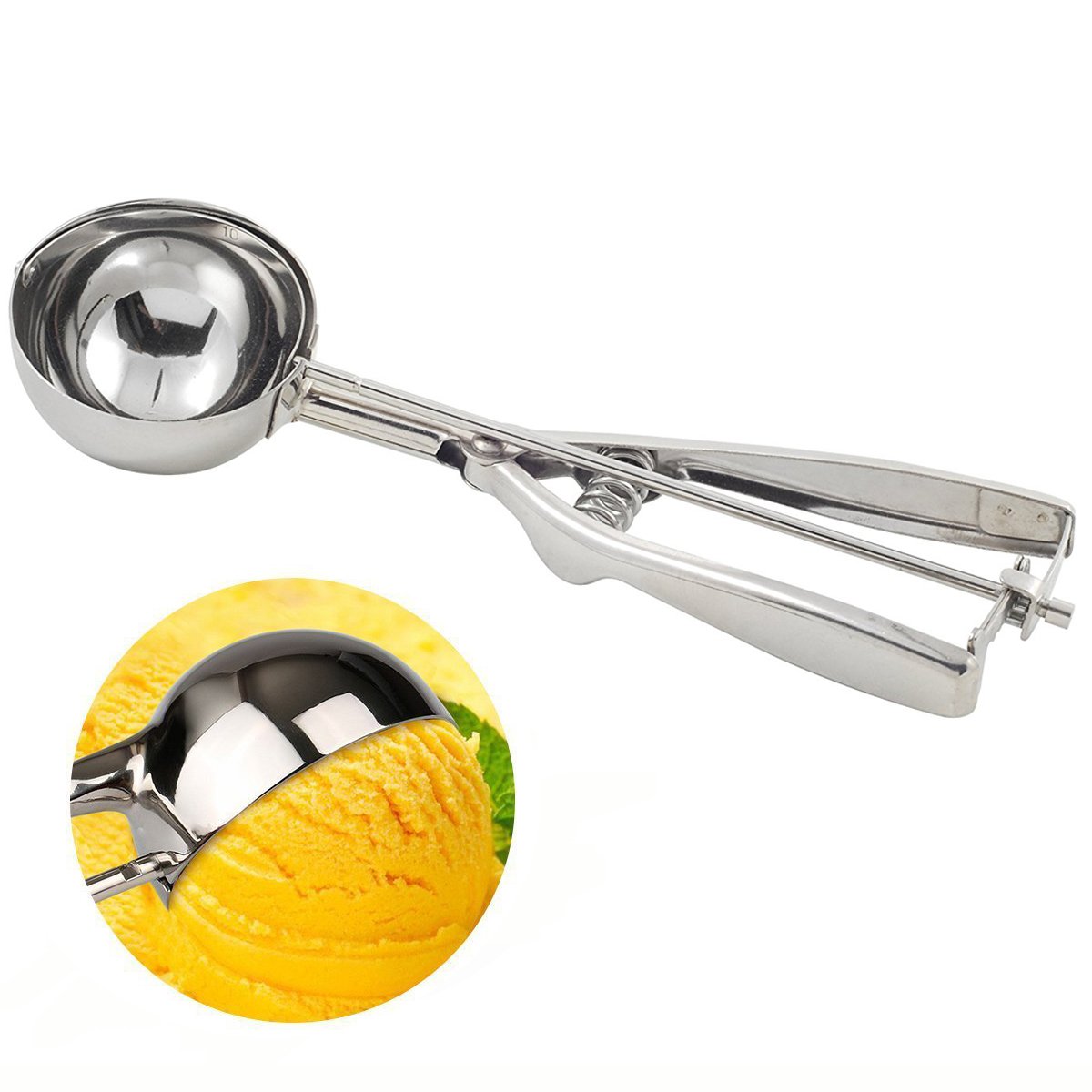 Eisportionierer Professionell Professioneller Eislöffel Aus Edelstahl - Rosa  Eisportionierer Für Harte Sorten \u0026 Kugelbildung Eislöffel Portionierer, image size:1200x1200