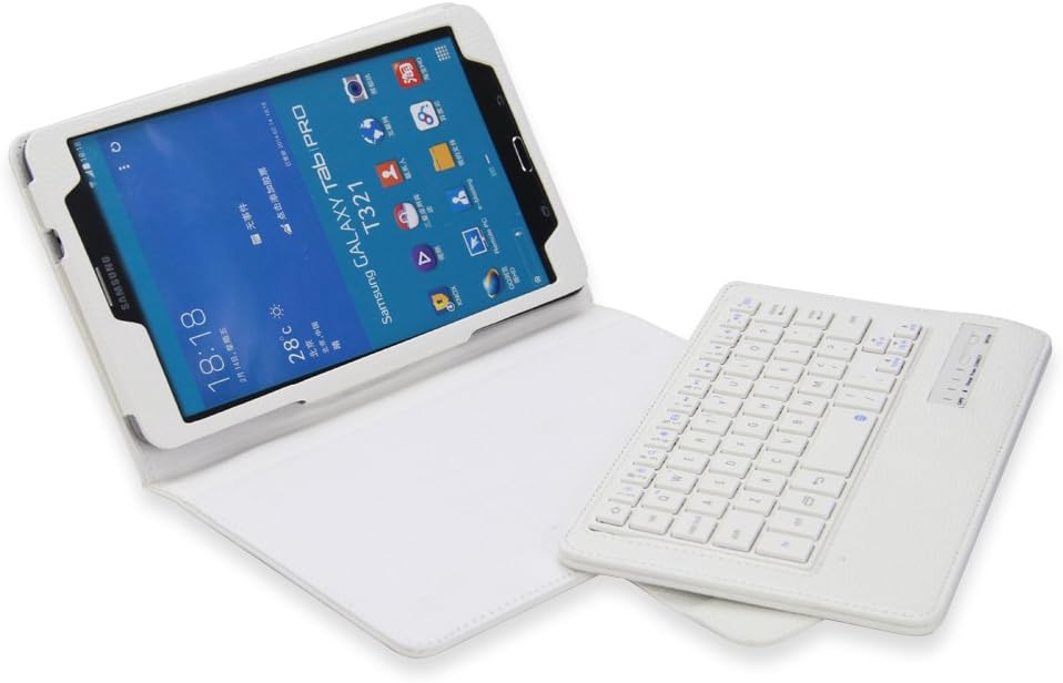 NEWSTYLE Samsung Galaxy Tab Pro 8.4 Keyboard Case - Wireless Bluetooth Keyboard Cover Case for Samsung Galaxy TabPro 8.4 Inch Android Tablet - White