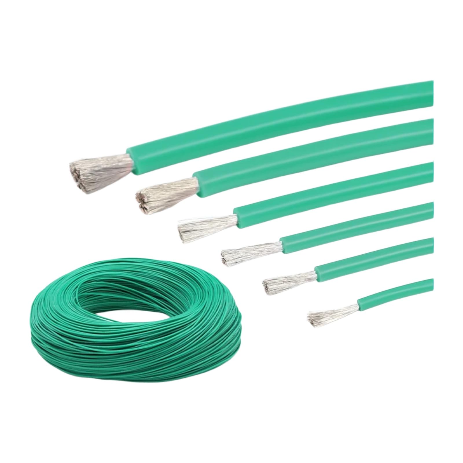 Cables eléctricos verdes 30/28/26/24/22/20/18/16/15/14/13/12/10/08 AWG (14AWG; 8 metros)
