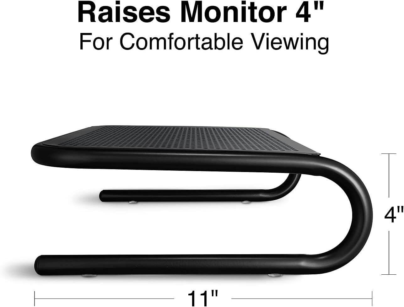 Staples Standard Steel Monitor Stand – Desktop Riser for Monitors, Laptops & Office Workstations, Black