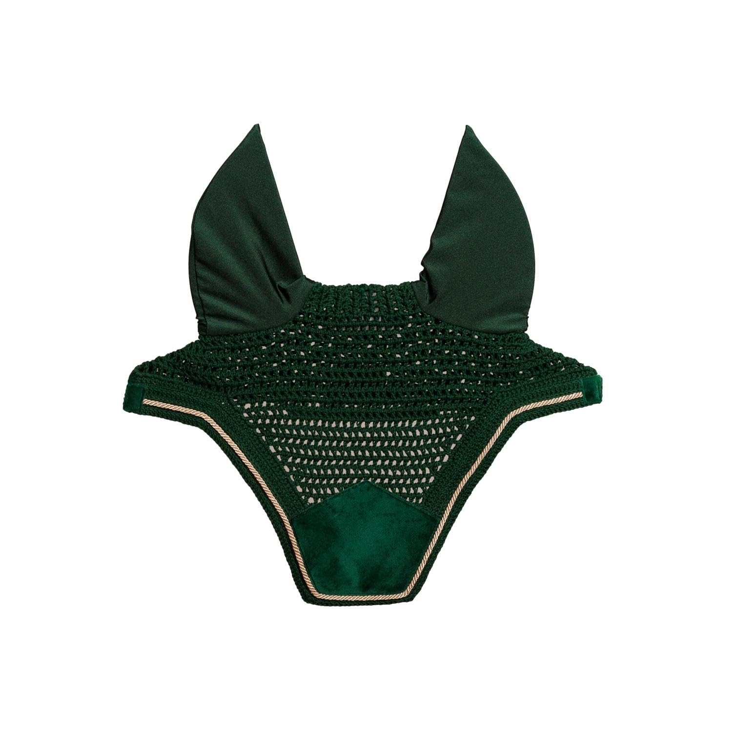 Bonnet anti-mouche Wellington velvet vert foncé COB : finis les mouvements de tête du cheval