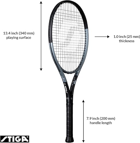 Miniatura 2 de STIGA Raqueta de tenis Supreme 26 JR, raqueta ligera de velocidad preencordada para jugadores de tenis junior (9-12 años)