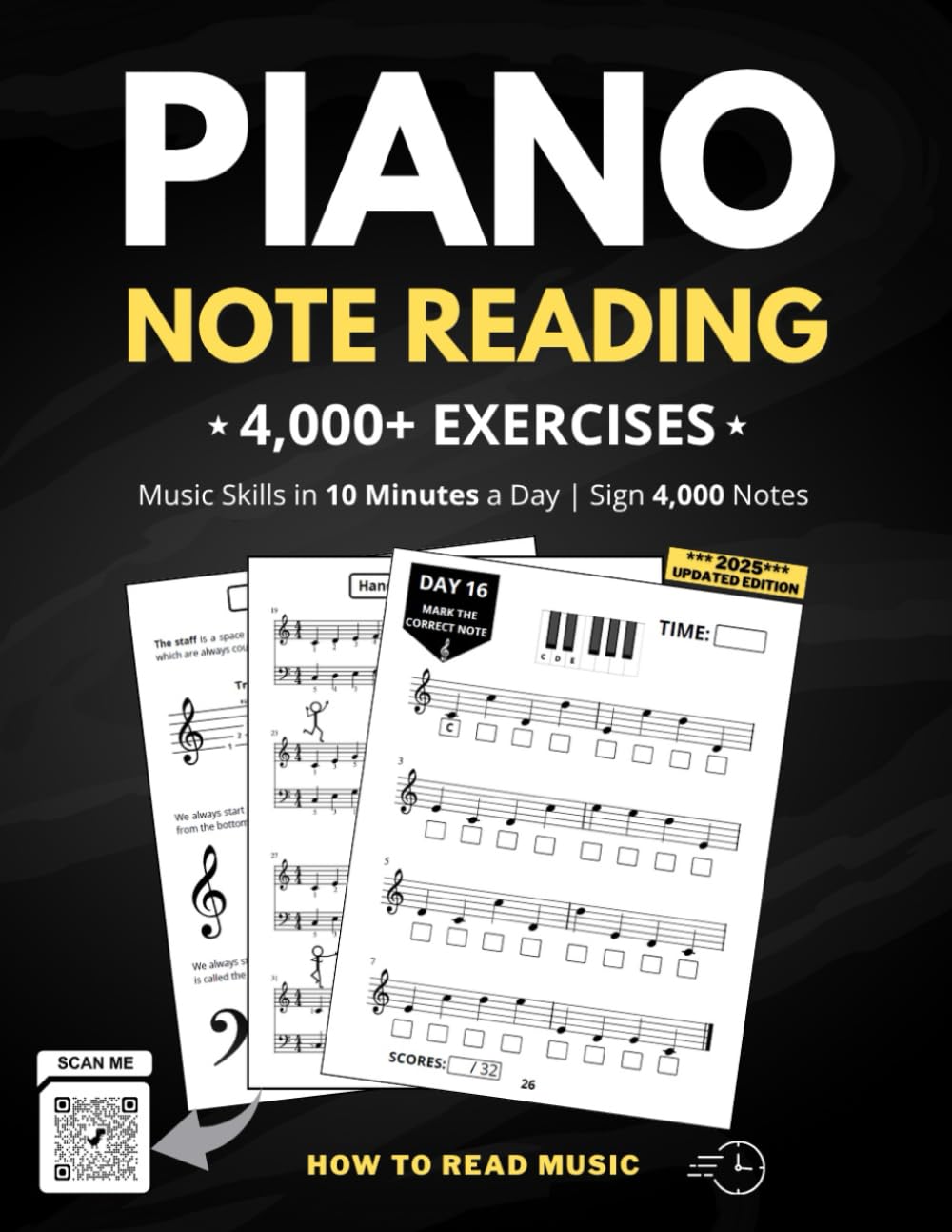 Piano Note Reading Exercises: Music Skills in 10 Minutes a Day, Student Workbook, How To Read Music, Sign 4,000 Notes Paperback – January 10, 2023
