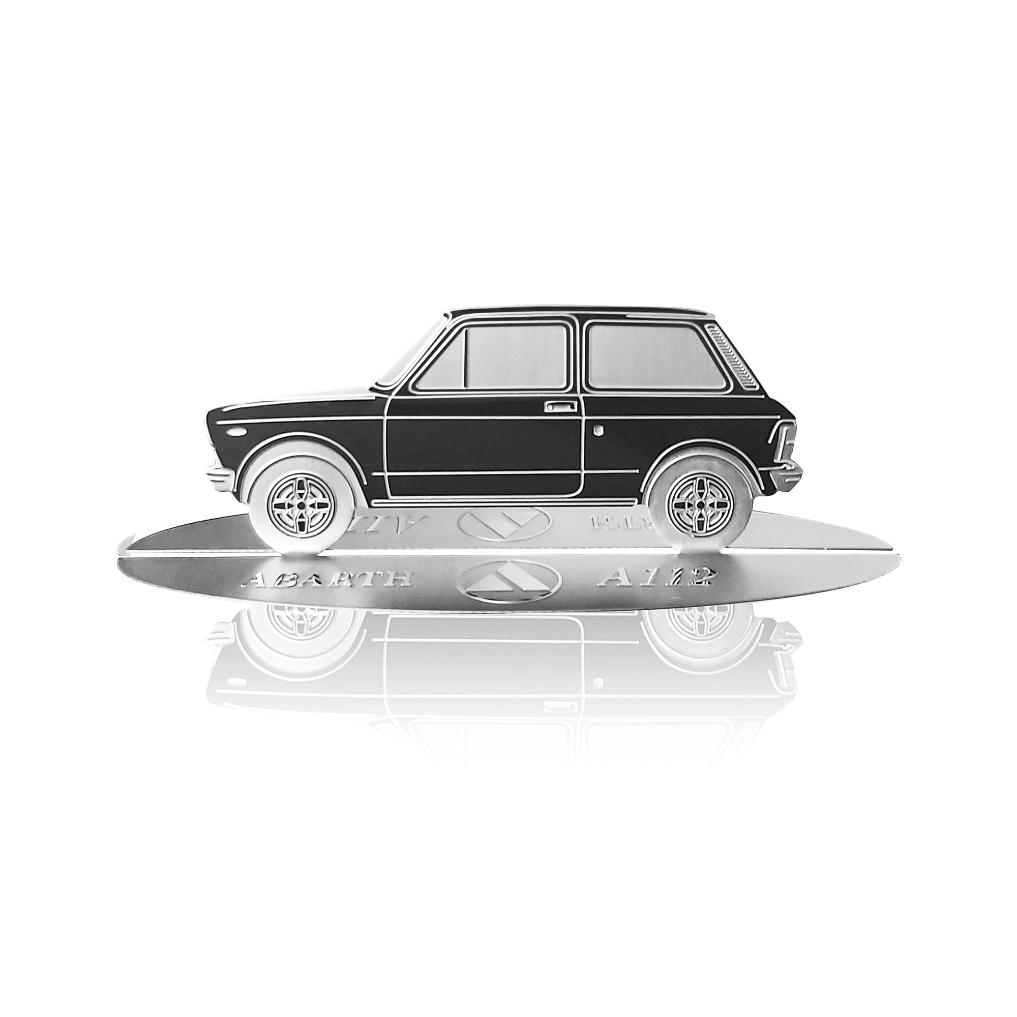 4R Quattroerre.it Modellino Sagoma Incisa Auto Autobianchi A112 Abarth in Acciaio Inox