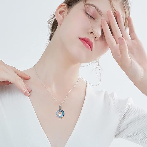 Miniatura 6 de TOUPOP Joyería de cremación de gatos para cenizas, collar de urna de luna de gato que sostiene cenizas humanas de mascotas, recuerdo conmemorativo,