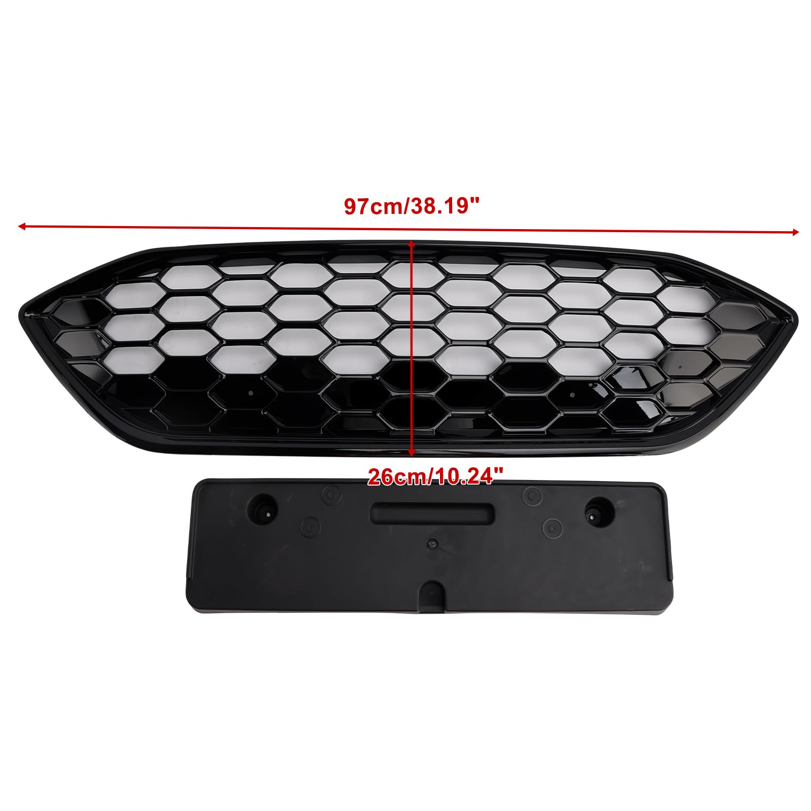 Griglia paraurti Anteriore Gloss Black Front Bumper Grille Fit for Ford Focus ST + ST Line MK4 2018-2021 (No Logo)