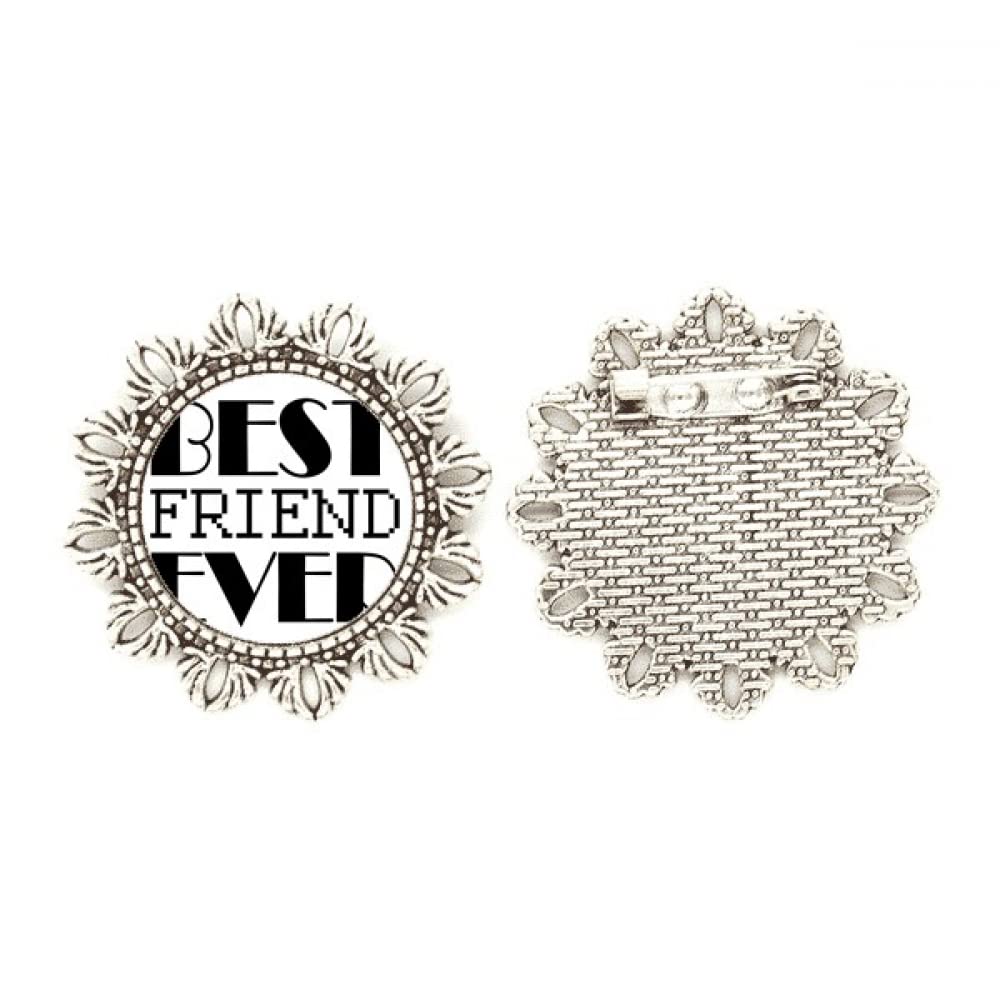 Broche Best Friend Ever con flor de plata para celebrar una amistad real 4