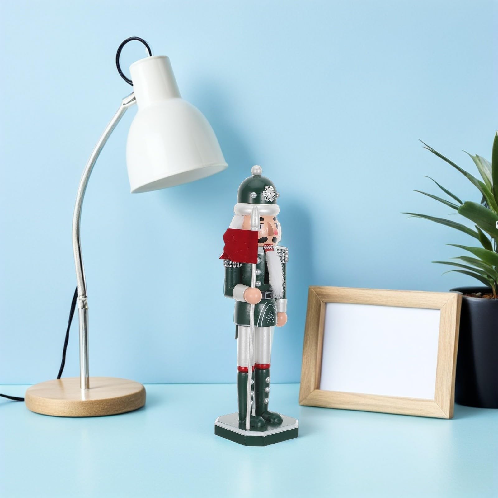 Beaupretty Adorno Navideño de Madera Artesanal con Perlas para Embellecimiento de Árbol de Navidad, Coleccionable y Elegante para Ambiente Festivo