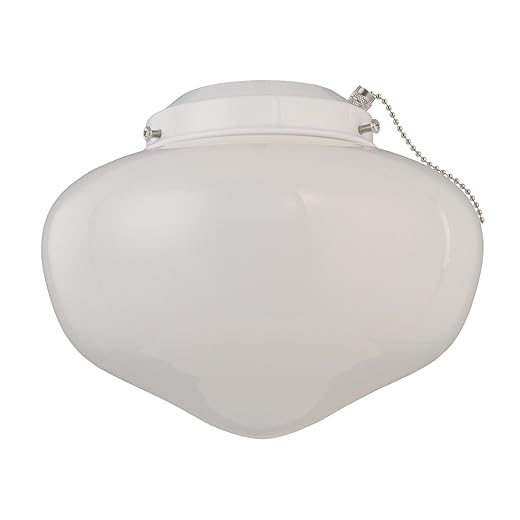 Westinghouse 7785300 LED Schoolhouse Indoor/Outdoor Ceiling Fan Light Kit, White Finish with White Opal Glass