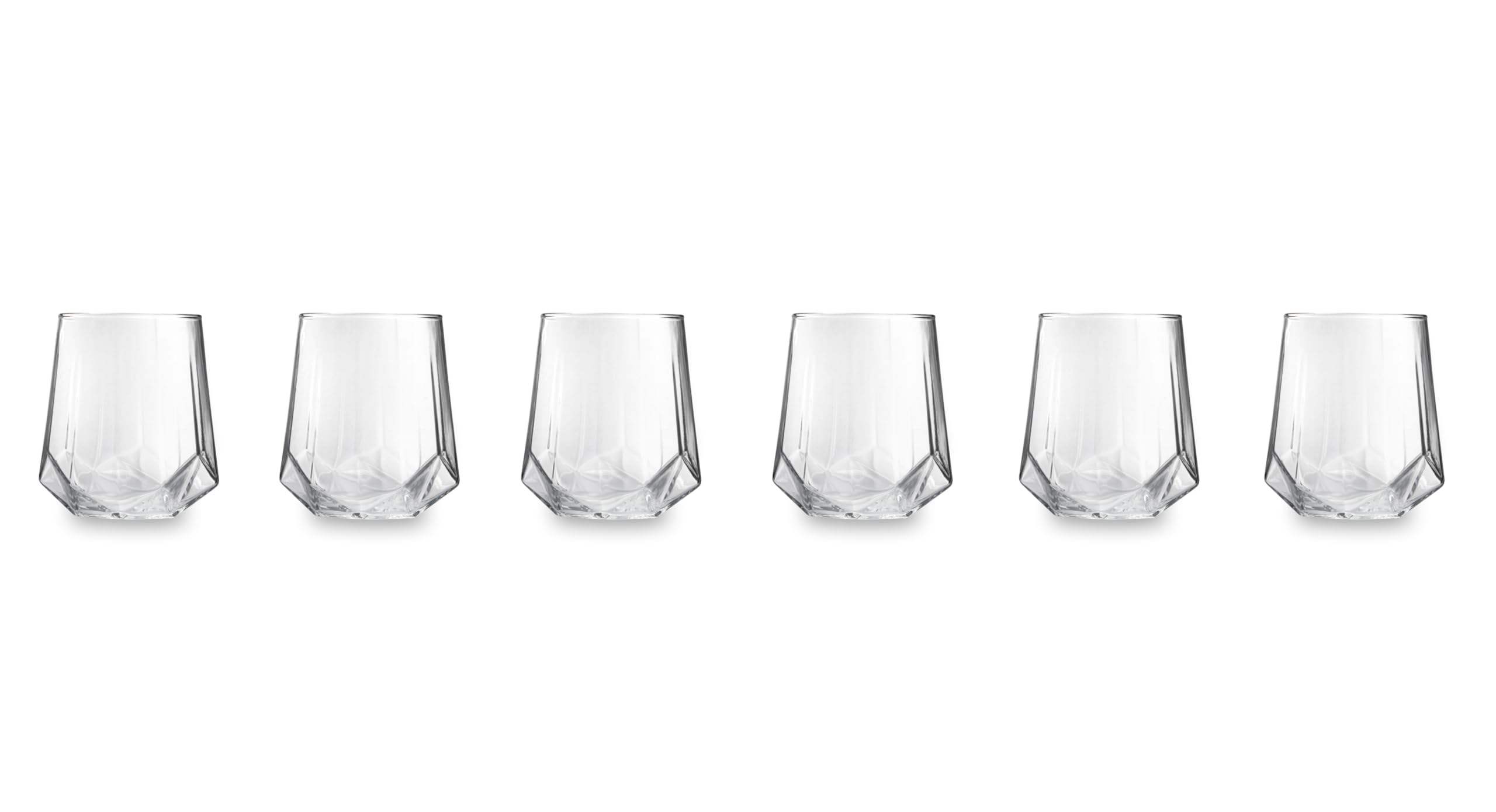 Excelsa Diamante Set 6 Bicchieri Acqua, Vetro, Capacità 400 ml, Trasparente